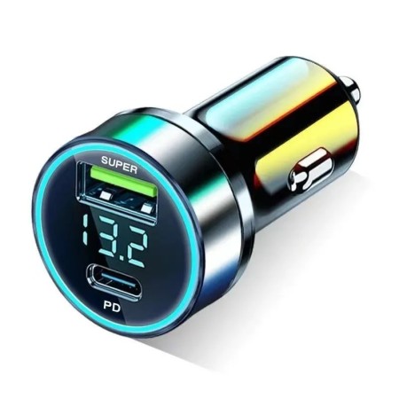 Cargador de coche portátil tipo C USB 120W, adaptador de carga súper r