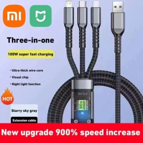 Xiaomi nuevo Cable de datos 3 en 1 USB tipo C de carga súper rápida de