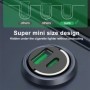Mini cargador de coche con anillo de tracción, carga rápida USB Dual p