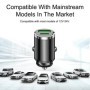 Mini cargador de coche con anillo de tracción, carga rápida USB Dual p