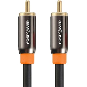 FosPower - Cable RCA Audio de 90cm – RCA Macho a Macho - Premium con 24K Oro Chapado Conectores - S/PDIF Digital Cable Coaxial