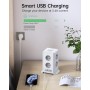 Torre Regletas Enchufes, Regleta USB 8 Tomas de AC y 4 USB Enchufe Multiple,Regleta Enchufes Proteccion Sobretension, 2 M