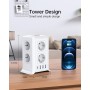 Torre Regletas Enchufes, Regleta USB 8 Tomas de AC y 4 USB Enchufe Multiple,Regleta Enchufes Proteccion Sobretension, 2 M
