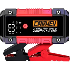 CARHEV Arrancador de Coches 6000A, 26800mAh Arrancador de Baterias de Coches (para 10.0L de Gasolina o 10.0L de Diésel) 12V