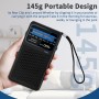 Radio Portatil Pequeña, Radios Am/FM Reproductor con práctico mosquetón, se Conecta a los Auriculares, Versátil, Negro