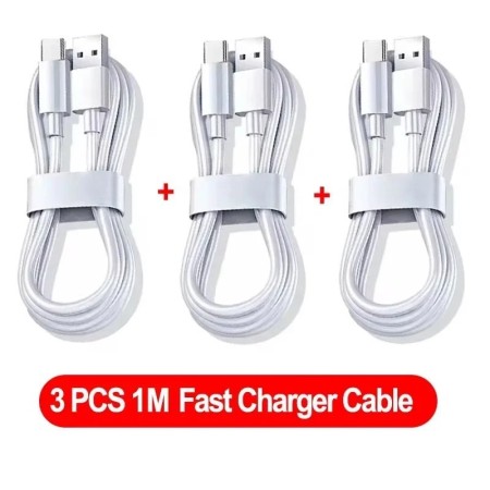 3 uds 100W 10A USB tipo C Cable USB línea de carga súper rápida para X