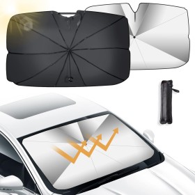 Oziral Parasol Parabrisas Delantero para Coche, Paraguas Parasol Coche, Evita Arañazos Parasol Plegable Protección UV Paraguas