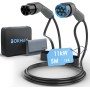 bokman EV Cable de Carga Tipo 2, Modo 3 /16A / 11kW / Trifásico / 5 Metros, Cable de Carga Rápida Híbrido Enchufable para