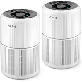AIRTOK 2PC Air Purifier with Scented Sponge, Air Purifier with Hepa Filter Removes Dust, Pet Odor, 4 Stage Air Filter|Air