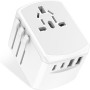 Adaptador Enchufe Universal Cargador Viaje - 5 en 1 Travel Adapter Internacional con 2 USB 2 Tipo C y 1 CA Adaptador Corriente