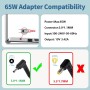 PAEBAI+ 65W Cargador para Acer Chromebook 11 13 14 15 R11 CB3 CB5 C740 C720 C720p C738T C731 Aspire One AO1-131-C7DW C9PM