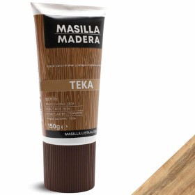 TECHZOCO Masilla Madera Teka, Ideal para rellenar y y reparar madera al interior, Masilla lista al uso, Rellenadora de agujeros,