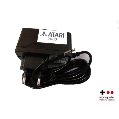 micompuTer Transformador Compatible con Atari 2600, cable extra largo, 2 m., fuente alimentación, power supply, cargador,