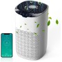 GOAMGE Home Air Purifier 120㎡, CADR 300m³/h, APP Control, Voice Control, Air Quality Indicator and Auto Mode, Prevent Pollen,