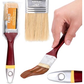 Brocha Pintura Plana 38 mm Pincel Multiusos para Pintura Barniz Laca Pincel Detallado Resistente Duradero Ideal para Acabados