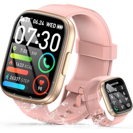 Reloj Inteligente Mujer Hombre con Llamadas Bluetooth, 1.95" Smartwatch con HD Pantalla Táctil, Podómetro, Monitor de Sueño,
