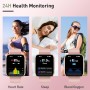 Reloj Inteligente Mujer Hombre con Llamadas Bluetooth, 1.95" Smartwatch con HD Pantalla Táctil, Podómetro, Monitor de Sueño,