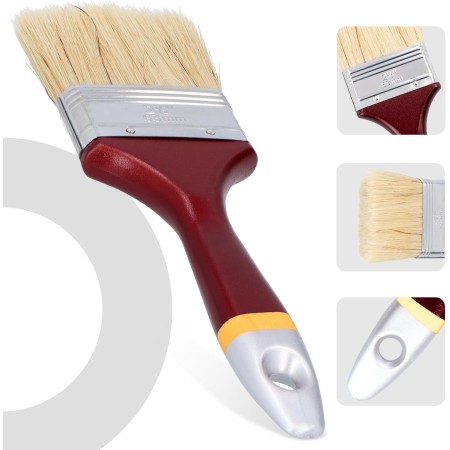 Brocha Pintura Plana 38 mm Pincel Multiusos para Pintura Barniz Laca Pincel Detallado Resistente Duradero Ideal para Acabados