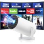 Proyector 4K 1080P Mini Proyector con WiFi y Bluetooth 5.0, Admite Rotación de 180° y Keystone Automático Proyector Portatil,