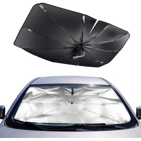 Mulor Parasol Parabrisas Coche Parasol Coche Delantero Plegable Paraguas Barra de Soporte Doblar 360°Rotatoria