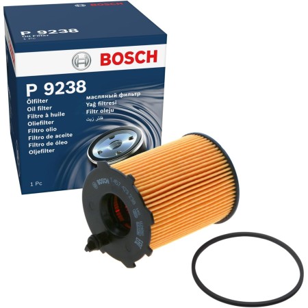Bosch P9238 Filtro de Aceite para Coche - Separa Hollín y Partículas Metálicas del Aceite del Motor, con una Fiable Lubricación