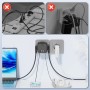 Cubo Enchufe USB 7 en 1, Ladron Enchufes Múltiple Tomas Regletas Enchufes Cubo con 3 AC 16A, 3 USB-A y 1 USB-C 3A, Cubo Enchufe