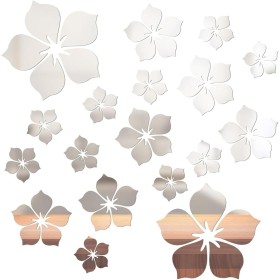 QEXUJOW Espejos de pared,18 piezas de pegatinas de espejo para pared, pegatinas de pared de arte DIY para decoración de fondo en