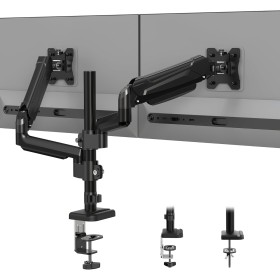 BONTEC Soporte Monitor Doble para Pantallas LED LCD de 13 a 32 Pulgadas, Brazo Monitor Ergonómico con Resorte de Gas y Gestión
