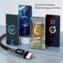 JINMUXI 120W USB A a tipo C Cable de carga súper rápido pantalla Digit