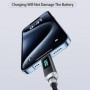 JINMUXI 120W USB A a tipo C Cable de carga súper rápido pantalla Digit