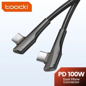 Toocki PD 60W 100W USB tipo C Calbe cable de datos de doble codo de 90