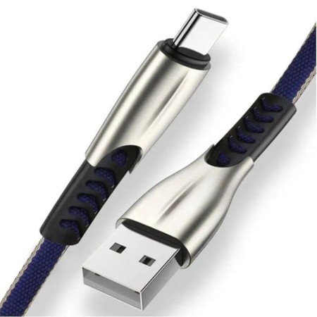 Cable USB tipo C de aleación de Zinc 3A, cargador de TYPE-C de datos d
