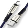 Cable USB tipo C de aleación de Zinc 3A, cargador de TYPE-C de datos d