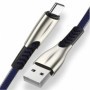 Cable USB tipo C de aleación de Zinc 3A, cargador de TYPE-C de datos d
