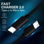 Tipo C USB-C a Micro USB macho sincronización carga OTG cargador Cable