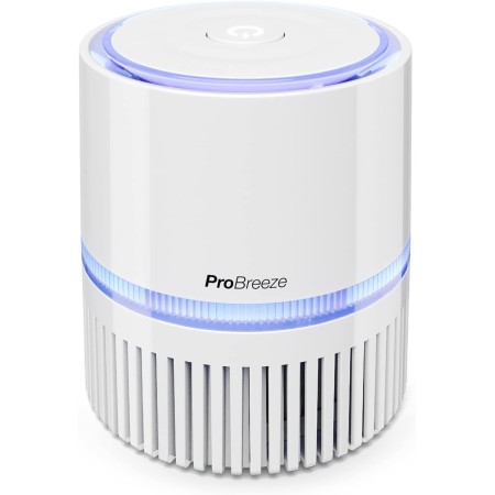 Pro Breeze Mini Air Purifier with True HEPA Filter and Ionizer - Desktop Personal Air Cleaner with Night Light - For Home, Work,