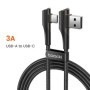 Toocki 3A Cable USB carga rápida 3,0 Cable de carga rápida tipo C Cabl