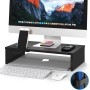 BONTEC Elevador Monitor de Madera para Monitor, Soporte para Monitor Escritorio de 1 Nivel con Gestión de Cables para Ordenador,