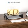 BONTEC Elevador Monitor de Madera para Monitor, Soporte para Monitor Escritorio de 1 Nivel con Gestión de Cables para Ordenador,
