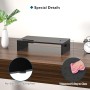BONTEC Elevador Monitor de Madera para Monitor, Soporte para Monitor Escritorio de 1 Nivel con Gestión de Cables para Ordenador,