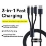 Baseus 3 en 1 USB tipo C Cable de carga rápida 3.5A Cable de línea de 
