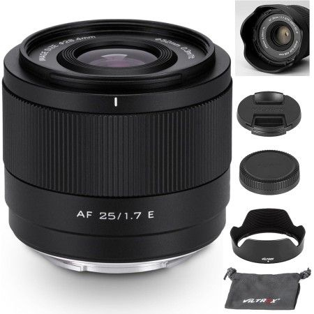 VILTROX 25mm f1.7 Objetivo Fijo con Enfoque automático APS-C STM de Gran Apertura para Sony con Montura E cámaras A7C A7RII