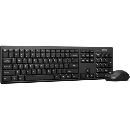 Lenovo 100 Combo Teclado y Ratón Inalámbricos 2.4G (Ratón Sensor Óptico, 1600 dpi, Receptor USB Nano, Compatible con Windows)