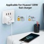 Cable USB tipo C de 120W, 10A, línea de carga súper rápida para Huawei