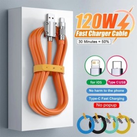 Cable de silicona líquida USB C de carga superrápida, Cable de datos t