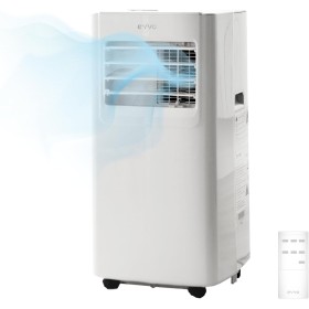 EVVO Aire Acondicionado Portatil 3 in 1, Silencioso, 7.000 BTU, con Mando a Distancia, Superficie 15m2, Clase Energética A,