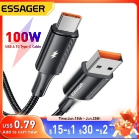 Cable Essager 7A USB tipo C para Realme Huawei P40 Pro 100W Cable de c