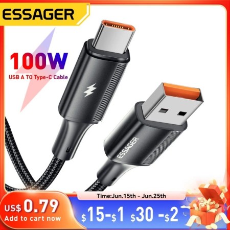 Cable Essager 7A USB tipo C para Realme Huawei P40 Pro 100W Cable de c