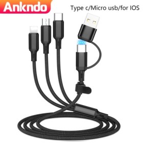 ANKNDO Cable de carga rápida 3 en 1 para Cable cargador Micro USB tipo