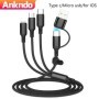 ANKNDO Cable de carga rápida 3 en 1 para Cable cargador Micro USB tipo